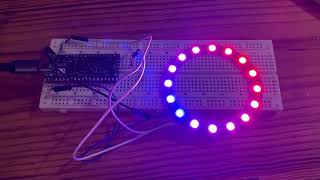 [Sine Wave Color Pulse Pattern] Raspberry Pi Pico + WS2812B Neopixel RGB LED Ring 16 + MicroPython