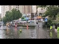 今晨的雨，9：43分，沧台路桥洞东面的水位依旧淹没过小腿……