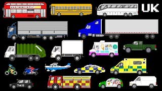 Vehicles: UK Version - Street Vehicles - Lorries, Trucks, Buses & More - The Kids' Picture Show
