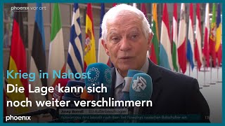 Annalena Baerbock und Josep Borrell zum EU-Außenminister:innentreffen am 19.02.24