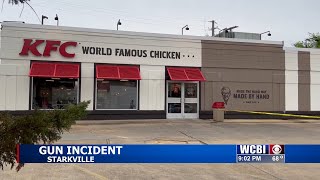 Starkville Police investigate an incident involving a gun in the parking lot of a restaurant.