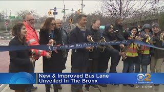 Improved bus lanes at Pelham Bay Park station