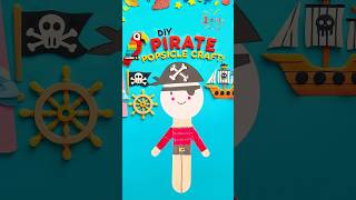 DIY Pirate Popsicle Stick Craft 🏴‍☠️ | Easy craft to do at home #diy #craft #craftyfun #kids