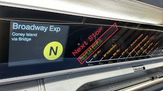 BMT Subway: R160B Siemens (N) Train Ride from Astoria-Ditmars Blvd to Coney Island-Stillwell Avenue