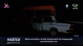 Mikroavtobus minik avtomobili ilə toqquşub, yaralananlar var