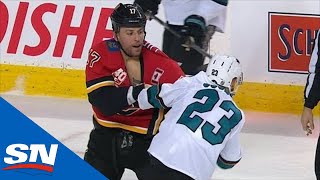 Milan Lucic Knocks Down Evander Kane, Barclay Goodrow Steps In For Fight