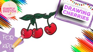 How to draw cherries  | Simply sketch  #drawing  #cherry #cherries #fruit #howtodraw