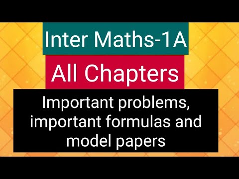 Inter Maths-1A - All Chapters- Important Problems, Important Formulas ...