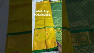 Paru Handloom mangalagiri pattu sarees 👌 colour available 🙏 price only 3800. Pls subscribe 🙏