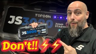 TOPDON JS3000 review Jump Surge 3000 peak amp jump starter review