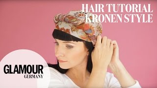 schnell \u0026 einfach: Kopftuch binden im Kronen Style I GLAMOUR hair Tutorial