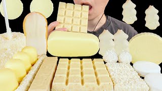 ASMR White Chocolate Desserts *Magnum Ice Cream, Giant Marshmallow, Ferrero, Reese's, Oreo Cookies