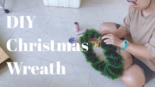 DIY Christmas Wearth l ทำพวงมาลัยคริสต์มาสแขวน งบประหยัด