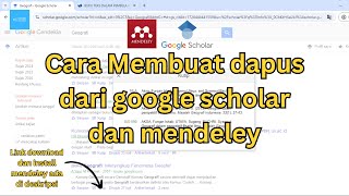 Cara membuat daftar pustaka dari google scholar dan mendeley | Tutorial Ilmiah