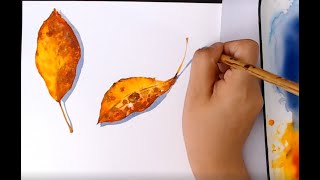 【水彩教學丨watercolor painting for beginners easy and simple】水彩零基礎教學 葉子丨HOW TO USE WATERCOLOR