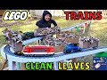 Johny Shows Biggest Lego Train Tracks Layout Build Outside Lego Trains Clean The Leaves