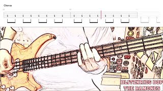 Blitzkrieg Bop by The Ramones - Bass Cover with Tabs Play-Along
