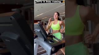 #janhvikapoor ( Jerry busy in running ) ❤️🧐 #shorts #trending #workout #gym