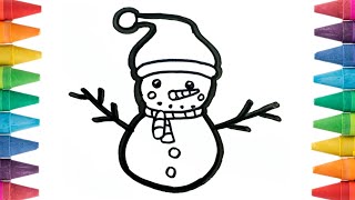 How To Draw A Snowman Easy Step By Step For Kids |Drawing Easy For Kids