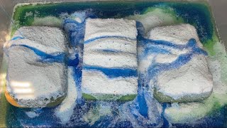 ASMR Soapy Laundry Squeezing 💚🤍💙 (Fabuloso, Xtra Detergent, Persil Laundry Powder) 💚🤍💙