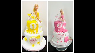 princess , twins, Barbie,cake # Happy birthday