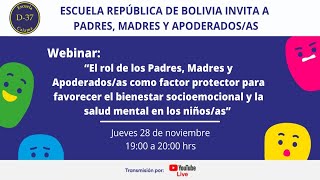 El rol de los Padres, Madres y Apoderados/as para favorecer el bienestar socioemocional los niños/as