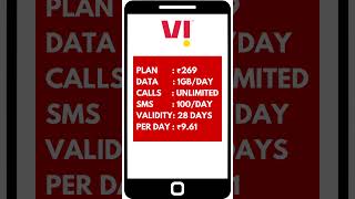 Vi ₹269 - Best 1GB Per Day Plan - 2023 #vodafoneidea #idea #sasta