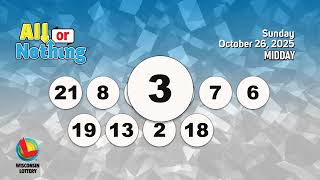 Wisconsin Lottery Midday Draw 10/26/2025