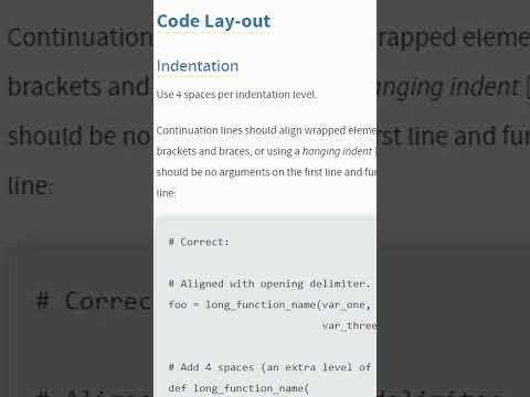 PEP-8 style guide for Python #shorts