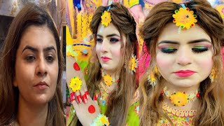 haldi bridal makeup tutorial | hooded & droopy eye makeup| Zoha's Beauty Salon