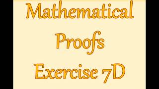 AS Maths - Pure - Mathematical Proofs