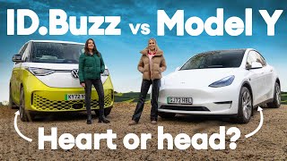 VW ID. Buzz vs Tesla Model Y: Is VW's reborn bus a Tesla-beater? / Electrifying