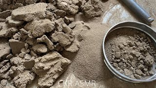 ASMR : rolling , sifting , making fine sand powder , pouring in water 💦, pasty play