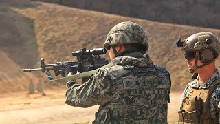 US and South Korean Marines infantry live fire weapons training