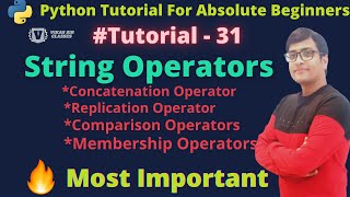 String Operators in Python | Concatenation | Replication | Membership | Comparison