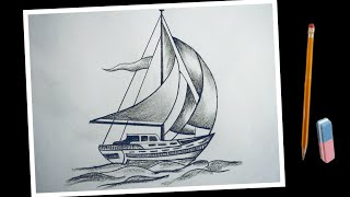 How to draw ship easy step by step for beginners… titanic ship drawing easy step by step