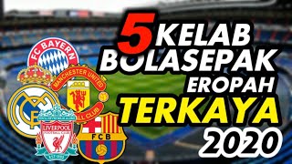 5 KELAB BOLASEPAK EROPAH TERKAYA 2020