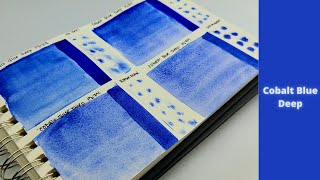 Watercolor Comparison Cobalt Blue Deep PB74 : Schmincke, Roman Szmal, Winsor & Newton, Da Vinci