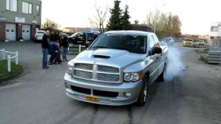 Dick is doing a Burnout with his 2005 Dodge Ram SRT-10 in the Netherlands