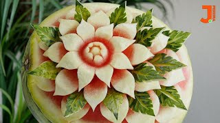 Easy Watermelon Carving to make at Home | Fruit Carving for Beginners