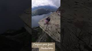 #Conquering your fear#naturalrock #preikestolen #norway