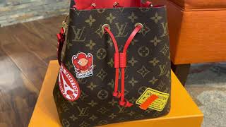 Louis Vuitton My LV World Tour NeoNoe MM Coquelicot Red Monogram Bucket Bag