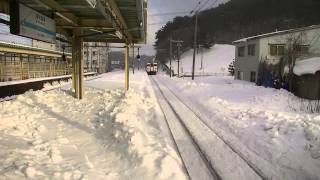 青い森鉄道 JRキハ40系 普通列車 浅虫温泉駅到着