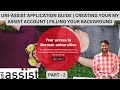 Uni-assist application guide | Creating your my assist account | Filling your background