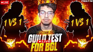 🛑 FF LIVE GUILD TEST FOR BGL 🔥 1 V 1 PRACTICE MATCHES 📲 #nonstopgaming