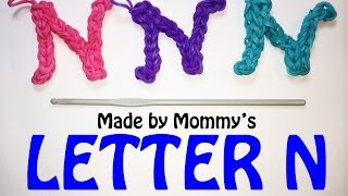 Rainbow Loom Letter N Charm Using Just the Hook