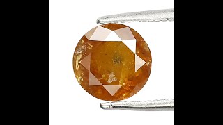 1.48 CT Round Brilliant cut 7.3 MM  Orange Yellow