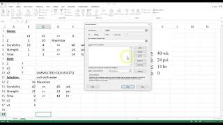 Quickly solving a linear programming problem on Excel