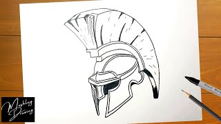 How to Draw a Roman Helmet Easy Step by Step