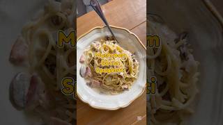 ASMR Super easy meal 🍝 mushroom 🍄‍🟫 bacon 🥓 spaghetti #asmr #dinner #easy #spaghetti hetti